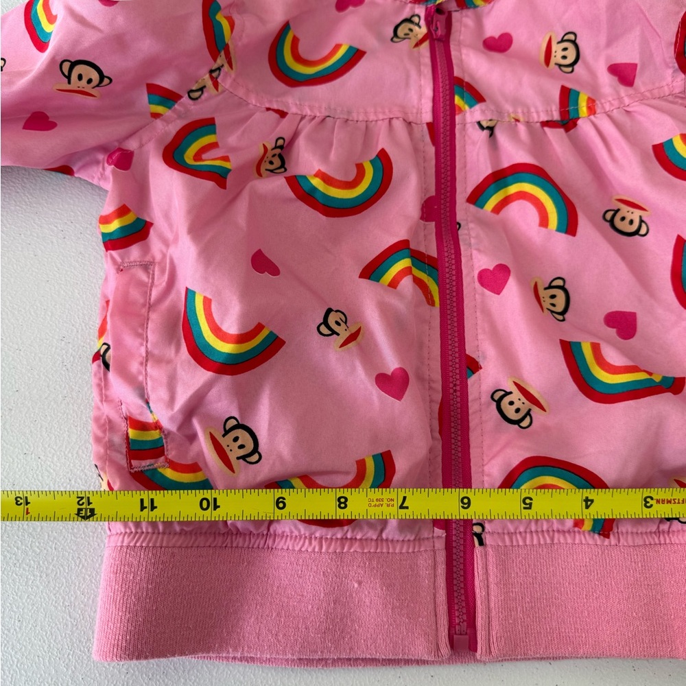 Kids Girls 3T Paul Frank Monkey Rainbows Pink Jacket Hooded Zip Up - Picture 4 of 6